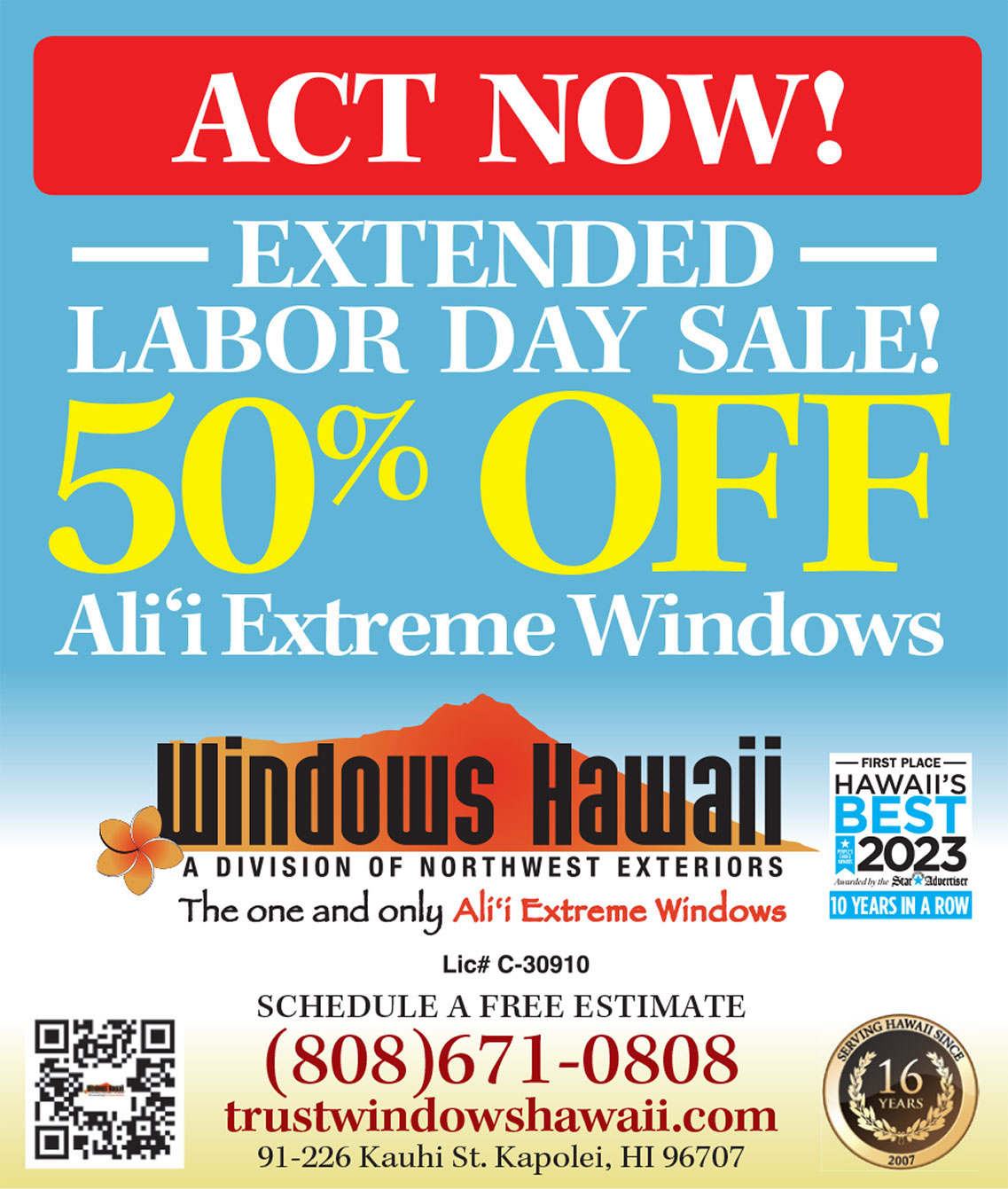 Holiday Offers Windows Hawaii
